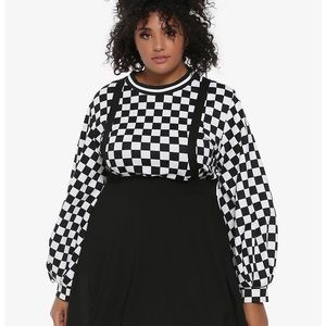 Hot Topic Black Suspender Circle Skirt plus size